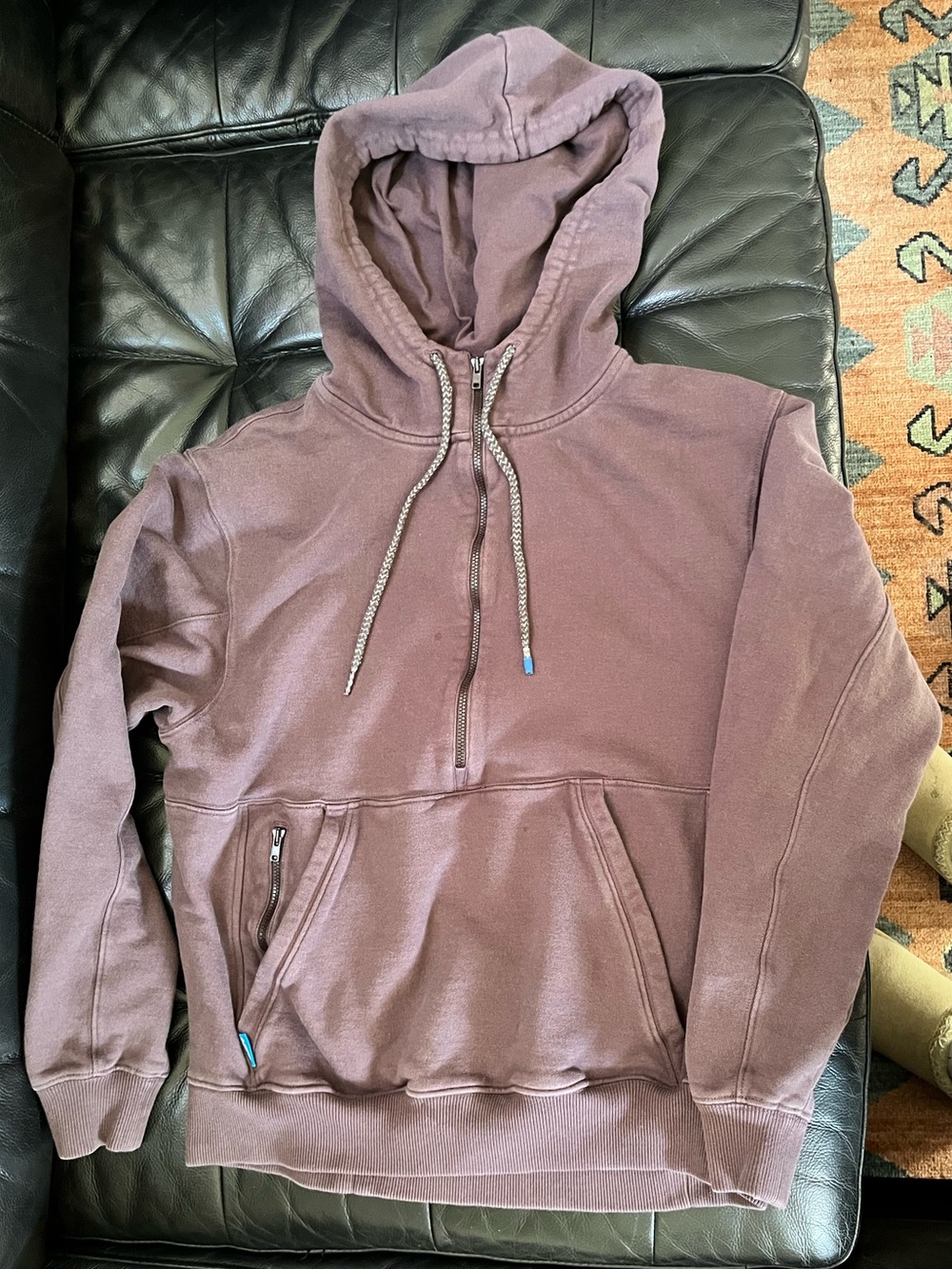 Janji Unisex Runaround Half-Zip Hoodie in Loam (Purple) - sz S